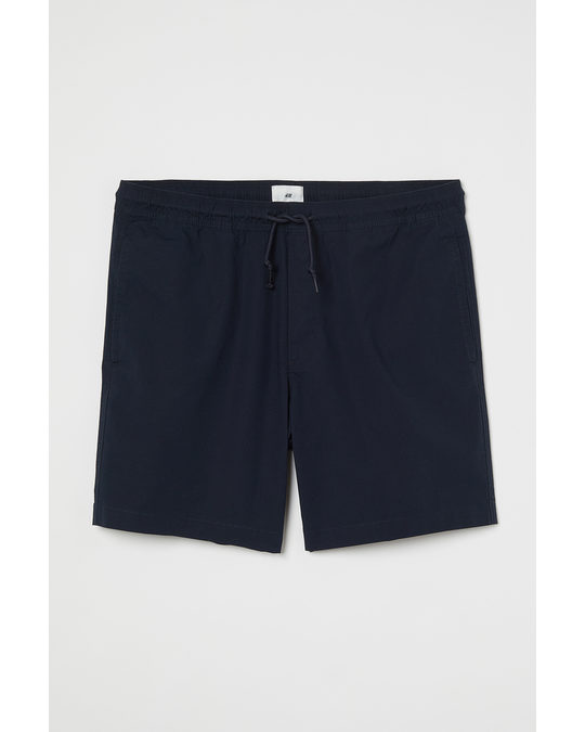 H&M Cotton Shorts Dark Navy Blue