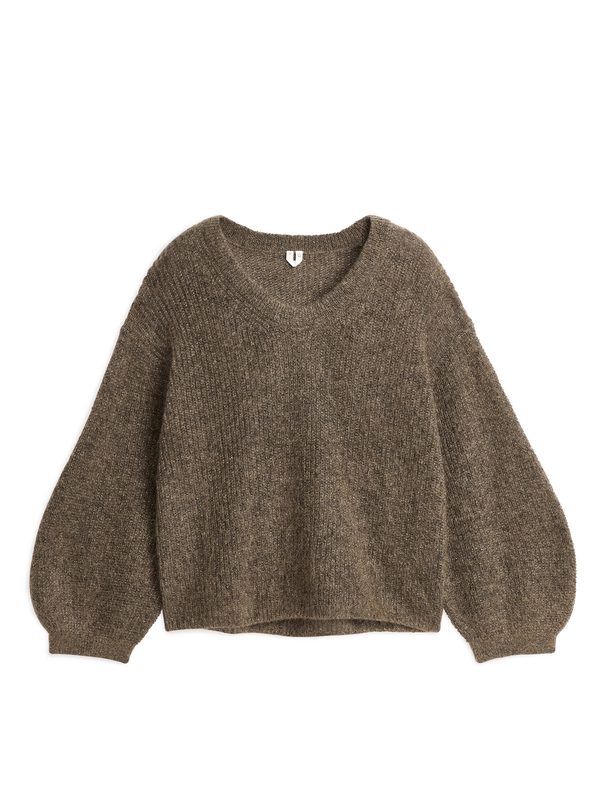 ARKET Glittersweater I Mohairblanding Mørk Gråbrun