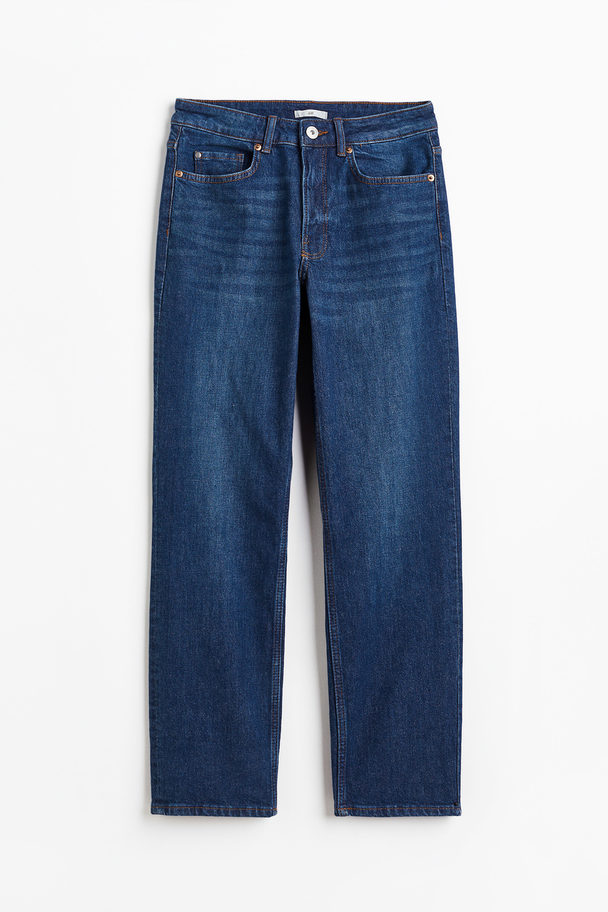 H&M Slim Regular Ankle Jeans Donker Denimblauw
