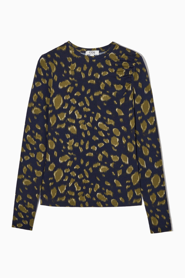 COS Gathered Long-sleeved Top Navy