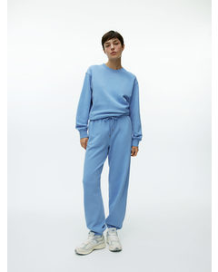 Relaxed Cotton Sweatpants Blue