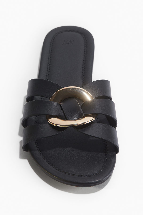 H&M Intertwined-strap Sandals Black