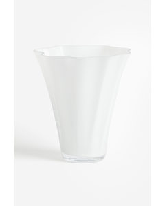 Vase I Glas Hvid