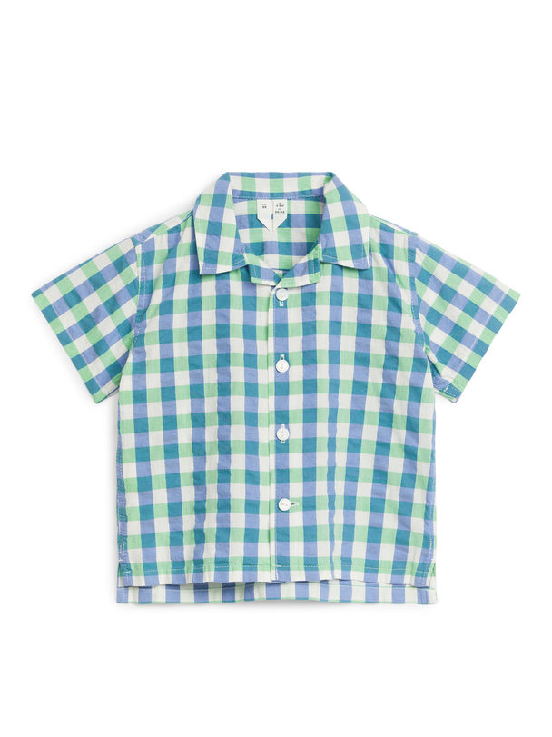 ARKET Skjorta I Bäckebölja Grön/blå
