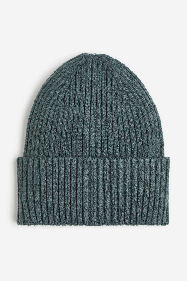 H&M Rib-knit Hat Green