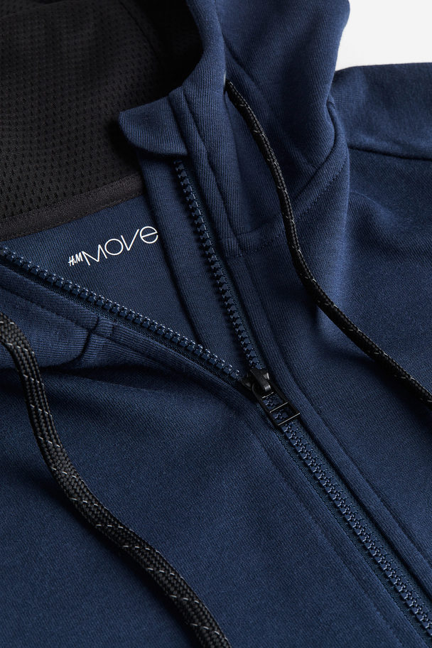 H&M DryMove™ Trainings-Tech-Hoodiejacke Marineblau