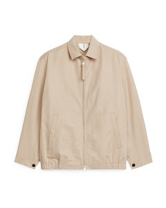 Blouson I Bomull Og Lin Beige