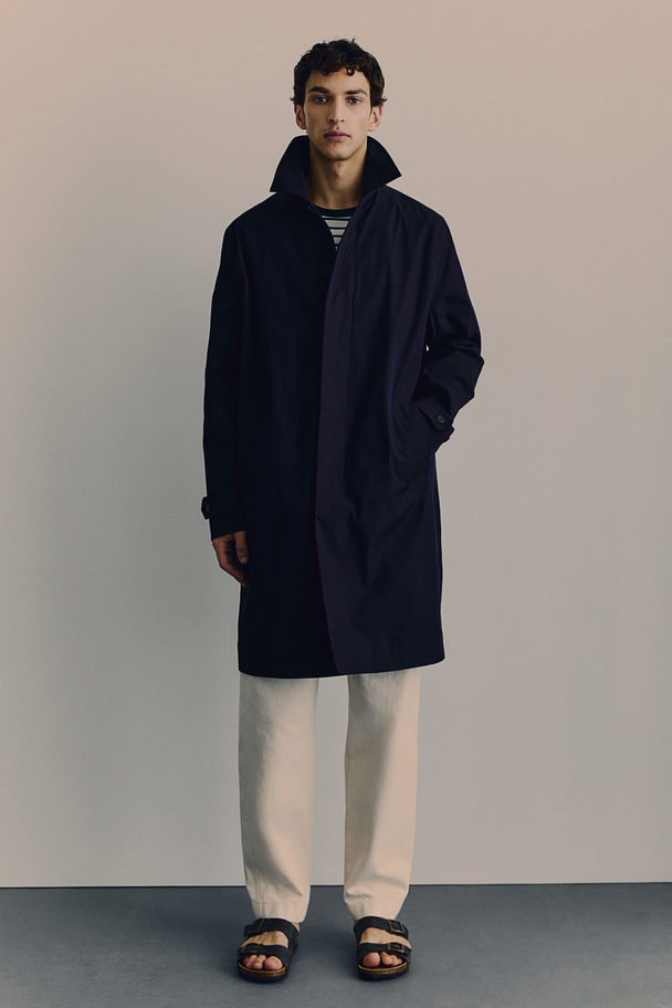 H&M Car Coat in Regular Fit Marineblau