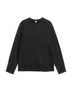 Baumwoll-Sweatshirt in normaler Passform Schwarz