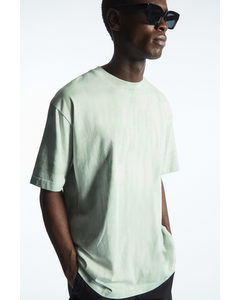 Oversized Tie-dye T-shirt Light Green / White / Printed