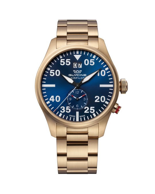 Glycine Glycine Airpilot Dual Time Gl0368 Men's Quartz Watch - 44mm
