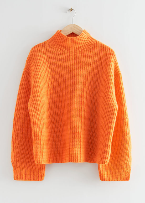 & Other Stories Oversized Strikket Uldsweater Orange