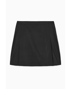 Shell-panel A-line Mini Skirt Black