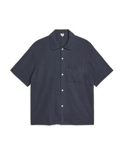 Bouclé Jersey Shirt Dark Blue