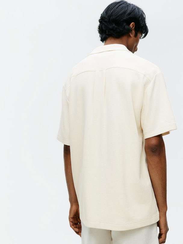 ARKET Bouclé Jersey Shirt Off White
