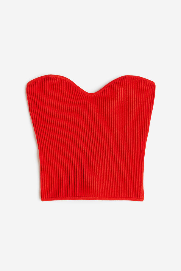 H&M Rib-knit Tube Top Red