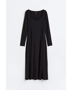 Long-sleeved Jersey Dress Black