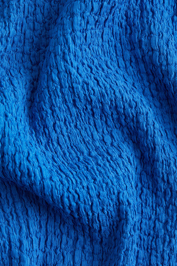 H&M Jurk Van Crinkletricot Blauw