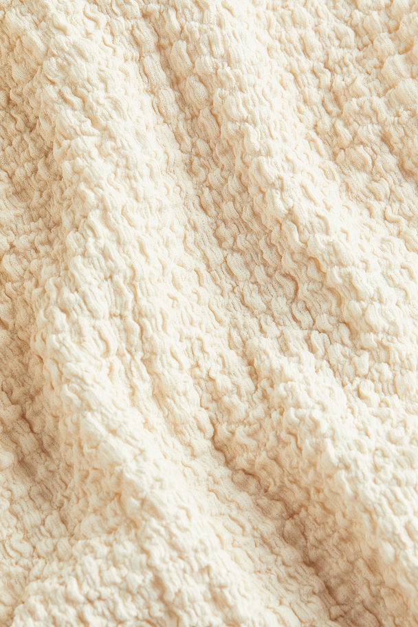 H&M Jurk Van Crinkletricot Lichtbeige