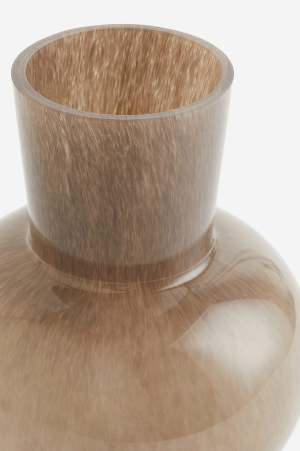 H&M HOME Skinnende Vase I Glas Beige