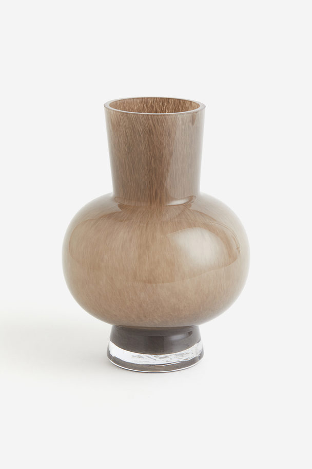 H&M HOME Vase I Blankt Glass Beige