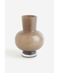 Vase I Blankt Glass Beige