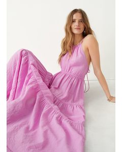 Strappy Tiered Maxi Dress Pink