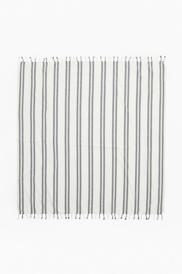 H&M HOME Large Hammam Beach Towel Dark Grey/striped