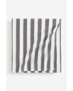 Cotton Tablecloth Dark Grey/striped
