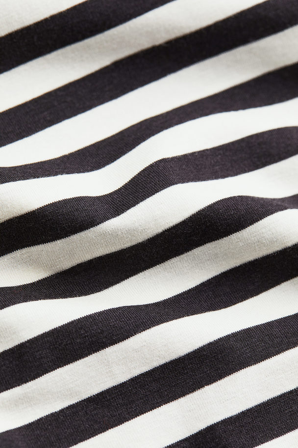 H&M Turtleneck Top Black/striped