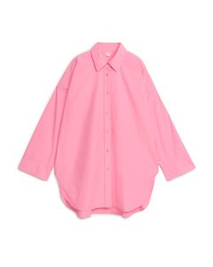 Oversized Poplin-skjorte Pink