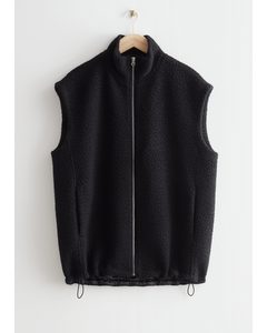 Bouclé Zip Vest Black