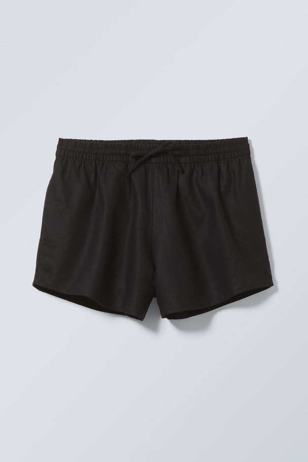 Weekday Tyler Shorts Av Linblanding Svart