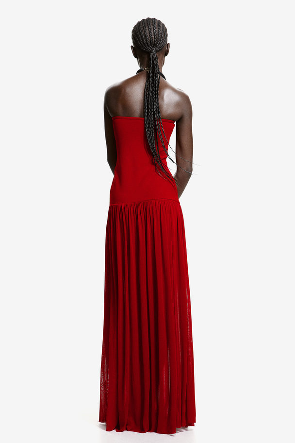 H&M Long Bandeau Dress Red