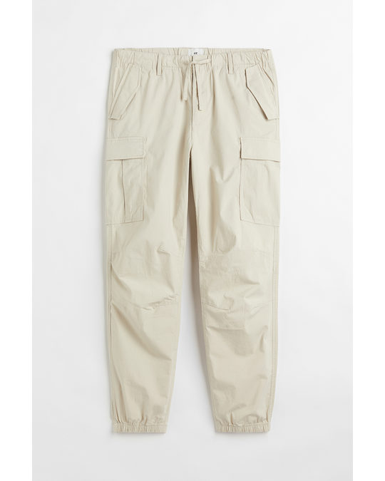 H&M Regular Fit Cargo Trousers Light Beige