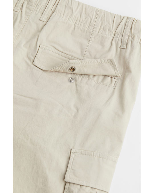 H&M Regular Fit Cargo Trousers Light Beige