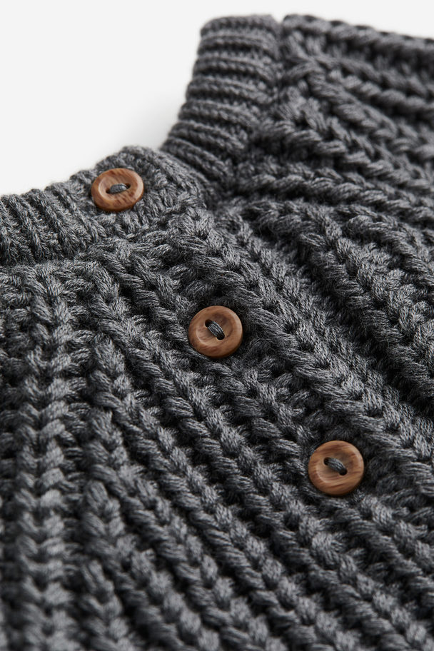 H&M Rib-knit Cotton Jumper Dark Grey