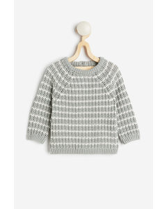 Rib-knit Cotton Jumper Grey/striped