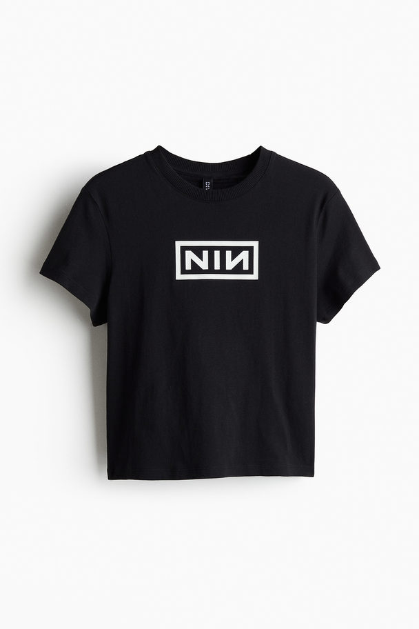 H&M T-shirt Med Trykk Sort/nine Inch Nails