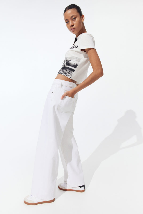 H&M Printed T-shirt White/fender