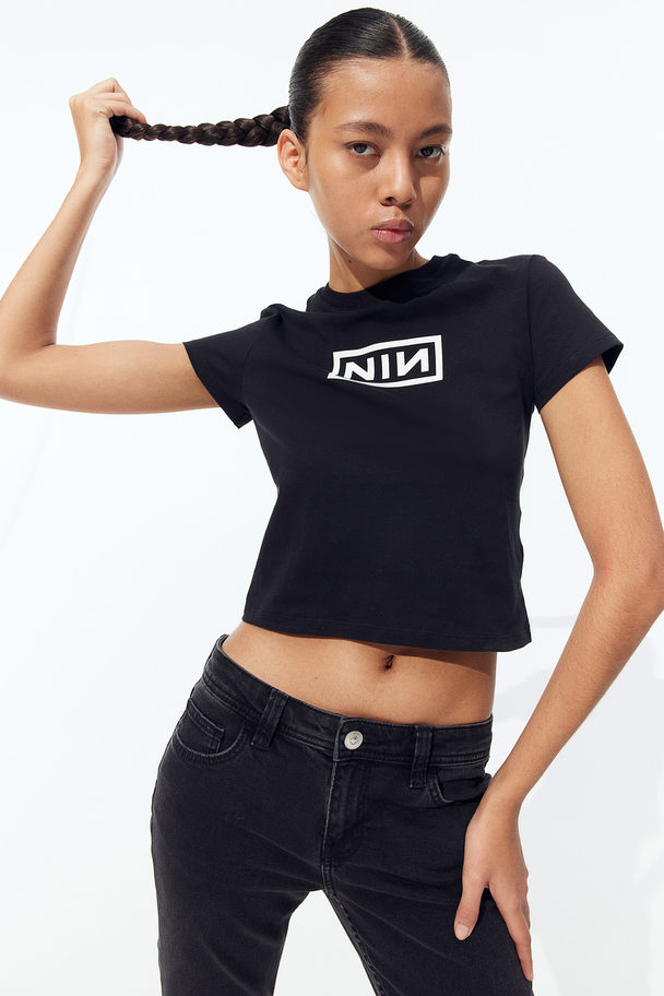 H&M T-shirt Med Tryk Sort/nine Inch Nails