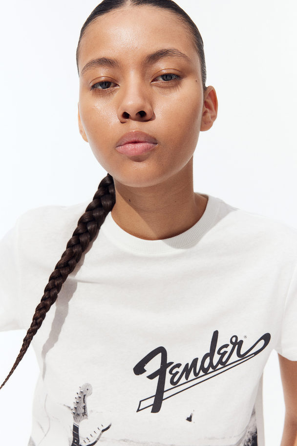 H&M Printed T-shirt White/fender