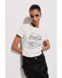 T-shirt Med Tryk Hvid/coca-cola