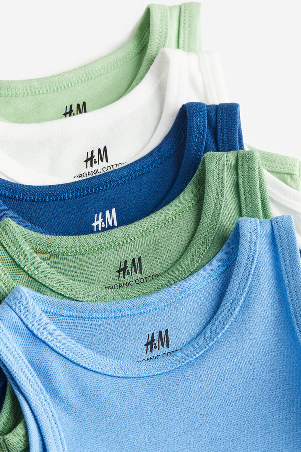 H&M Set Van 5 Katoenen Rompers Groen/blauw
