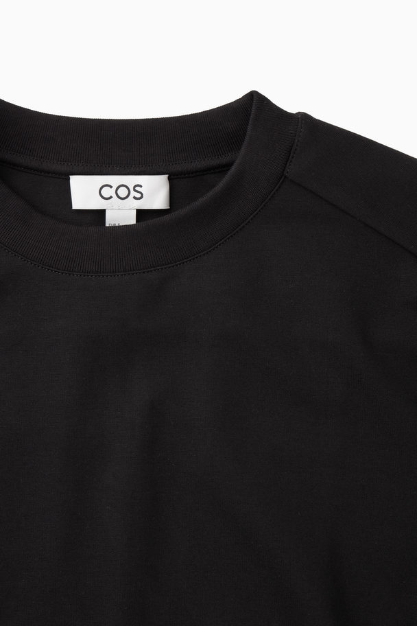 COS Power-shoulder T-shirt Dress Black