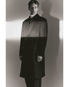 Zweireihiger Mantel aus Wollmix Schwarz