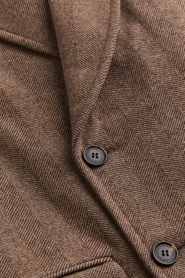 H&M Zweireihiger Mantel aus Wollmix Dunkelbeige
