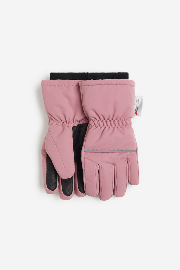 H&M Water-repellent Padded Gloves Pink