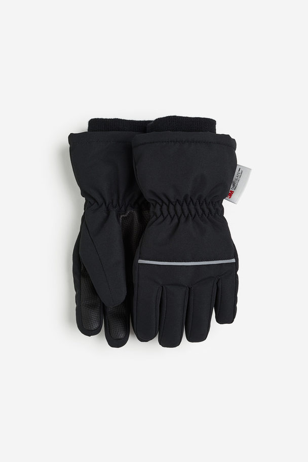 H&M Waterafstotende, Gewatteerde Handschoenen Zwart