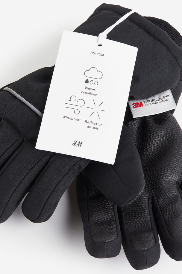 H&M Wasserabweisende gefütterte Handschuhe Schwarz